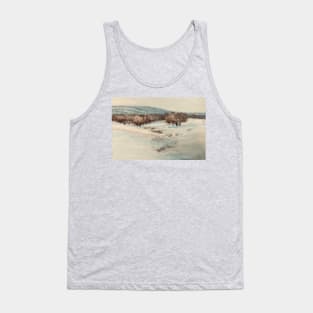 Snow Field Landscape Oil Painting Tank Top